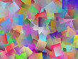 Gradientowe kolorowe geometryczne kwadraty tworzące mozaikę w odcieniach zieleni, błękitu i różu - graficzne tło, tapeta, tekstura