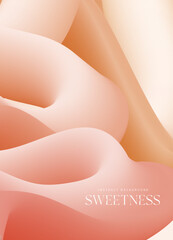 Wall Mural - Trendy design template with fluid liquid wavy shapes. Vector Abstract warm tones gradient backgrounds with red and beige colors. Good for cover, website, flyer, presentation, banner