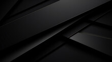 Minimal Blank Black Background. Dark Squares Abstract Background. Abstract. Black Square Shape Background, Light And Shadow. Black Dark Shelf On Background For Present Product.