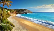 Idyllic Tropical Sand Beach Background