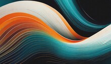 Vibrant Rainbow Orange Blue Teal White Psychedelic Grainy Gradient Color Flow Wave On Black Background Music Cover Dance Party Poster Design Retro Colors From The 1970s 1980s 70s 80s 90s Style