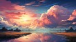 Beautiful Sky Background, Background Banner HD, Illustrations , Cartoon style