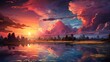 Clouds Sky Dawn Sunset Everyone Has, Background Banner HD, Illustrations , Cartoon style