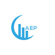 AEP letter logo design on black background. AEP creative initials letter logo concept. AEP letter design.
