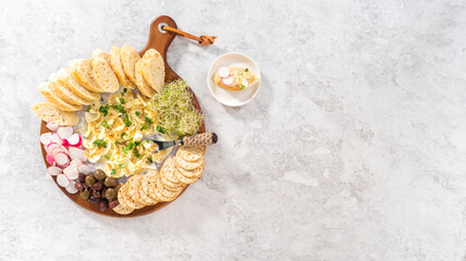 Wall Mural - Butter board with vegetables and bread