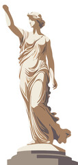 Sticker - Greek statue isolated vector style illustration
