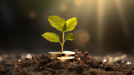 Trees that grow on coins, savings and investment growth environmental marketing future investment