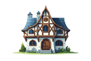 Wall Mural - medieval house isolated vector style illustration