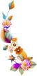 flower pattern illustration colorful 3d