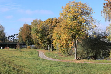 Poster - Herbstlandschaft bei Landau an der Isar in Bayern