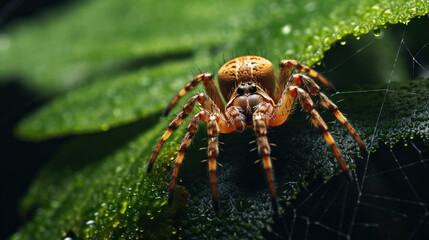 spider on a web. Generative Ai