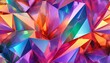 3d render abstract crystal background iridescent texture macro panorama faceted gem wide panoramic polygonal wallpaper
