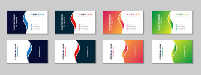 Wall Mural - Professional business card set template design with texture and pattern, corporate visiting card, name card design with mockup