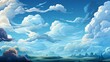 Sky Blue Clouds Background, Background Banner HD, Illustrations , Cartoon style
