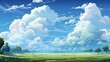 Wispy Clouds Blue Sky Suitable Background, Background Banner HD, Illustrations , Cartoon style