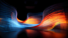 Dynamic, Abstract Art Inspired By A Mesmerizing Light Installation. Captures Depth And Movement