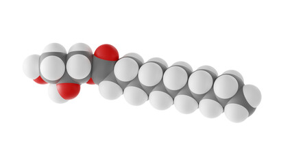 Wall Mural - monolaurin molecule, monoglyceride, molecular structure, isolated 3d model van der Waals