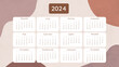Calendar for 2024 year brown
