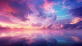 Fototapeta Niebo - pink sunset reflecting on a lake