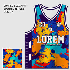 Wall Mural - blue sublimation basketball jersey template
