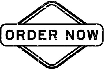 Wall Mural - Grunge black order now word rubber seal stamp on white background