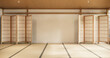 © Interior Design - cleaning Interior, Empty room and tatami mat floor room modern style. 3D rendering
