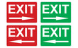 Icono de señal de salida en color rojo y verde. Vector