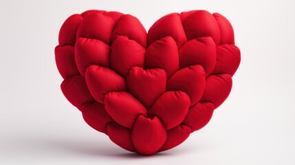Poster - Cartoon clipart of a heart-shaped pillow, Valentine's Day artwork, isolated on a transparent background.
