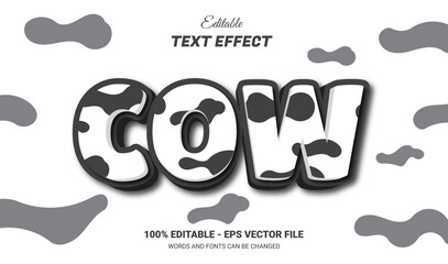 Canvas Print - cow editable text effect