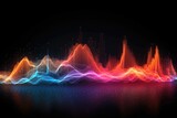 Fototapeta  - abstract colorful sound wave on dark background, vector illustration eps10, Digital wave wallpaper on a Black background, Blue and green abstract wave, AI Generated