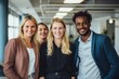 © Vorda Berge - Group portrait of smiling young diverse business people in office