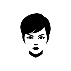 Canvas Print - Women hair style pixie cut icon