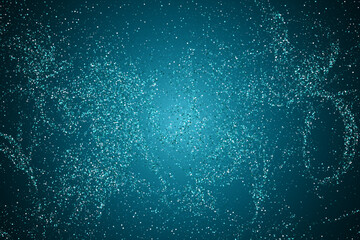Wall Mural - Turquoise silver glitter confetti dots scatter. Sparkling glitter, party tinsels shimmer
