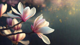 Fototapeta Kwiaty - Magnolie , wiosenne kwiaty, kartka okolicznościowa, tapeta, generative ai