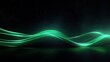 abstract wallpaper. Green neon lines over black background. modern background. Streaming energy. Particles moving and leaving glowing tracks