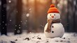 Winter snowman scene. Generative AI