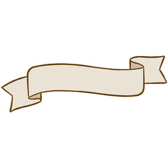 light brown retro hand draw ribbon banner