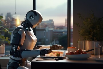 Wall Mural - a robot in a gardening space is being used to grow plants