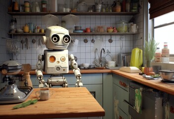 Wall Mural - a robot in a gardening space is being used to grow plants