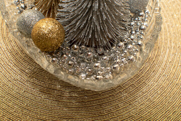 Wall Mural - Decorative christmas trees in glass vase