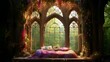 Fantasy-Like Home Interior with Window and Moonlight. Creative, Dreamy Concepts