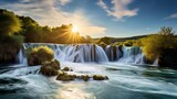 The waterfalls that can be found on the krka river in croatia