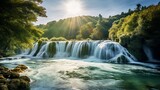 The waterfalls that can be found on the krka river in croatia