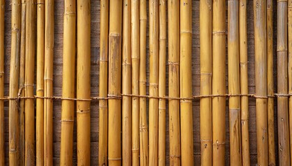  yellow bamboo fence background and texture