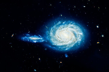 Wall Mural - blue galaxy. elements of this image furnished by nasa