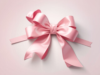 Canvas Print - 
Pastel Elegance: Sweet Pink Ribbon Bow Isolated on White Background