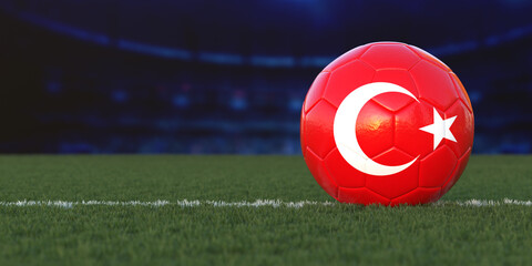 Flag of Turkey On Soccer Ball