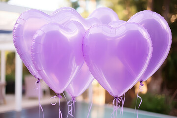 Wall Mural - Light purple heart balloon for party and celebration