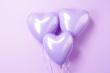 Wall Mural - Light purple heart balloon for party and celebration