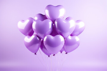 Wall Mural - Light purple heart balloon for party and celebration